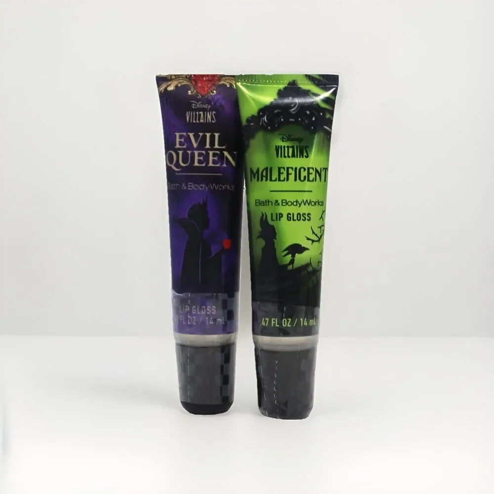 Disney Villains Maleficent & Evil Queen Lip Gloss Bath & Body Works Set of 2 New